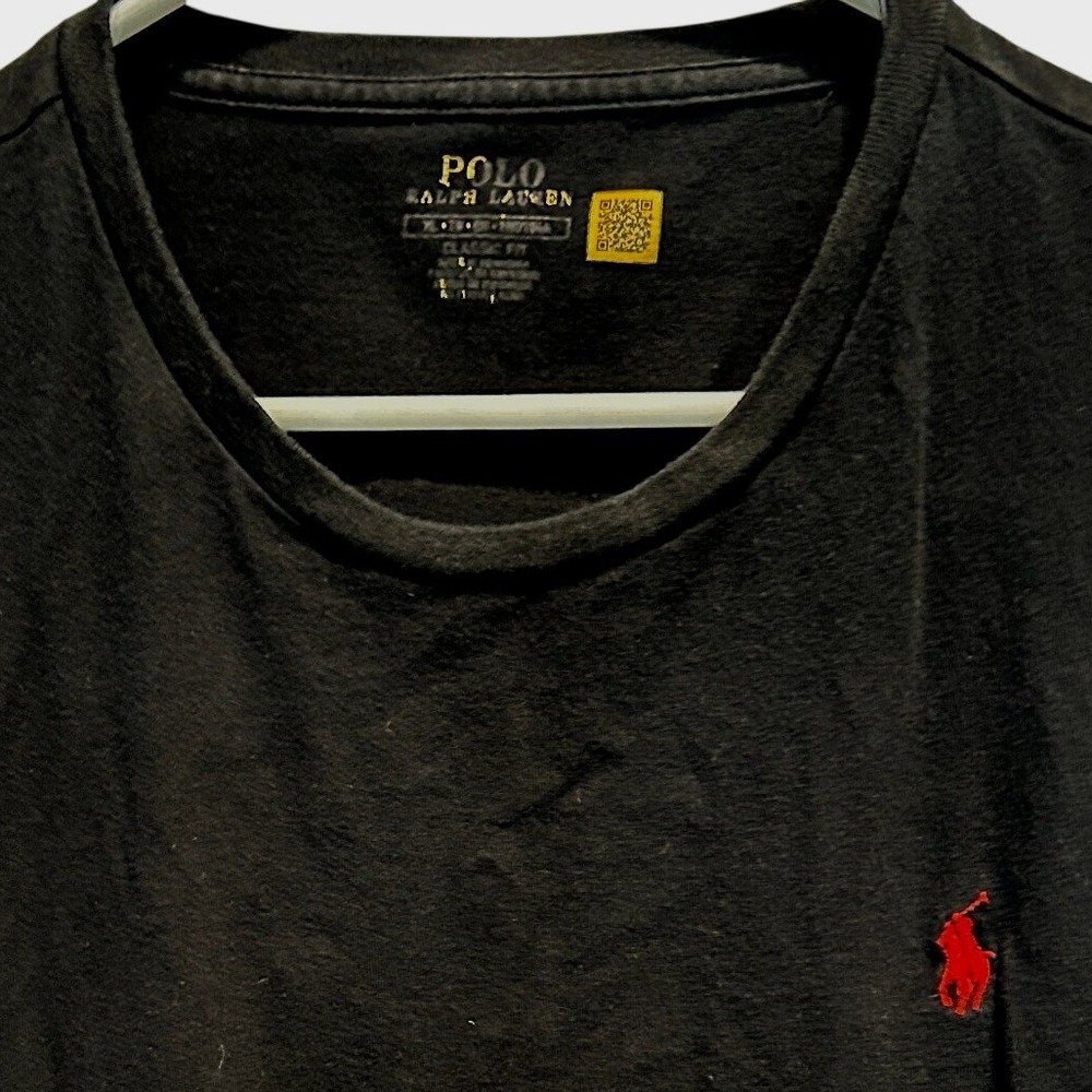 Polo Ralph Lauren T-Shirt XL Men's Black Classic Fit Red Pony Logo Short Sleeve